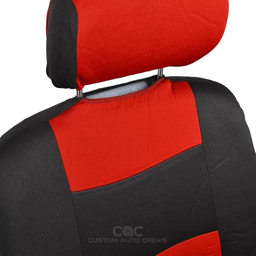 Miniatura 9 de Fundas de asiento de polietileno con alfombrillas de goma de doble acento Negro  rojo