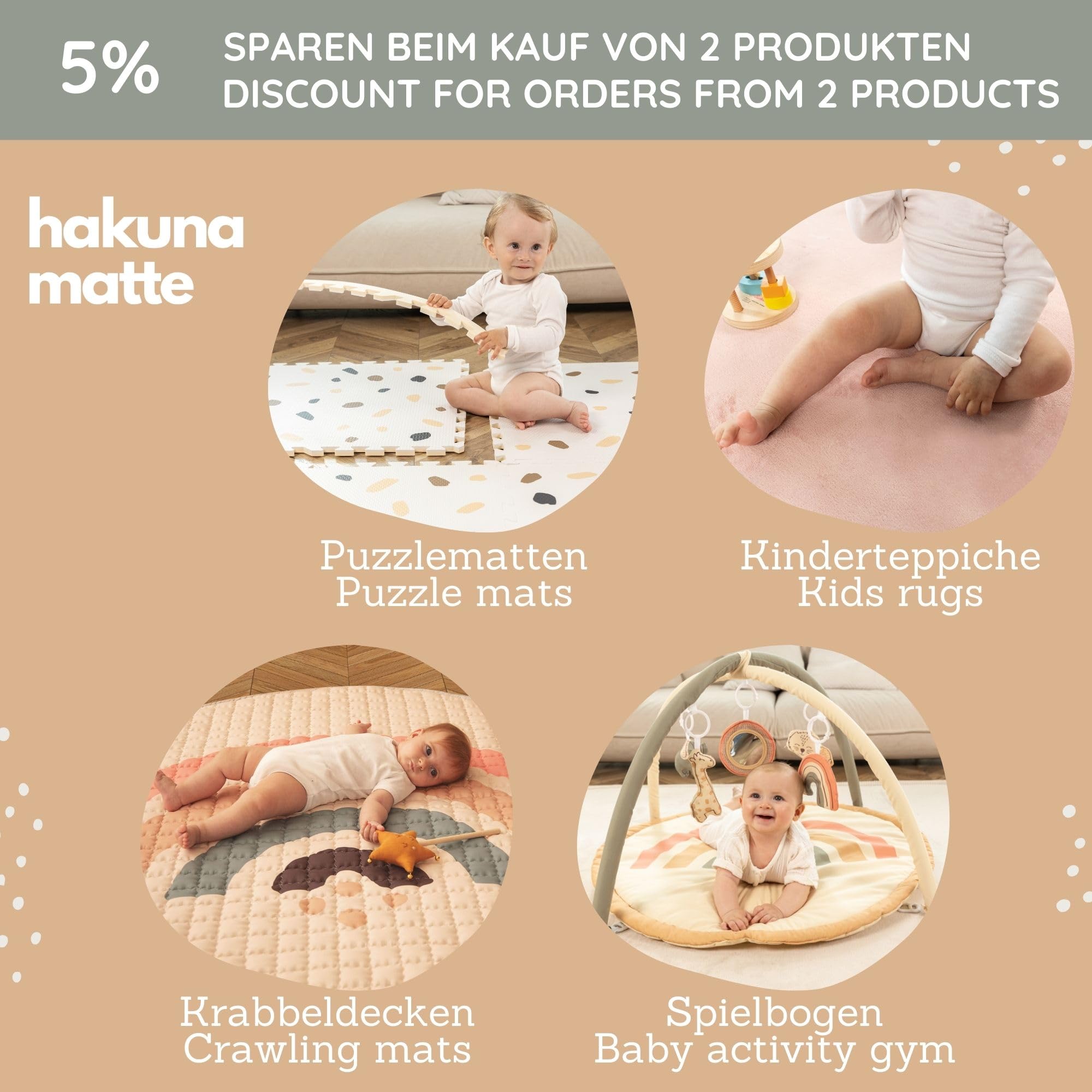Hakuna Matte Acapulco pikowana kołdra do raczkowania dla niemowląt, 150 cm, bardzo gruba 1,5 cm, miękka mata do raczkowania dla niemowląt – mata do zabawy dla niemowląt z antypoślizgowym spodem do