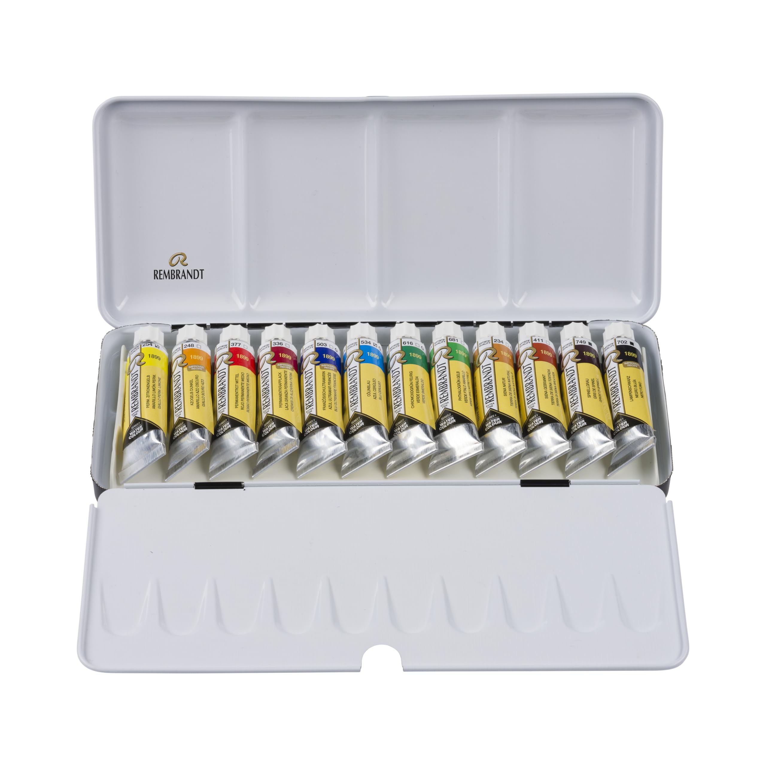 Rembrandt Watercolour Metal Mono-Pigment Set of 12 x 10ml Tubes