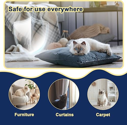 Cat Deterrent Spray, Cat Repellent Outdoor to Keep Cats Away, Cat Scratch Furniture protector Indoor & Outdoor, Effective Training Aid, Cat Deterrent Outdoor for Cats and Kittens (Blue, L)(Blue,L)