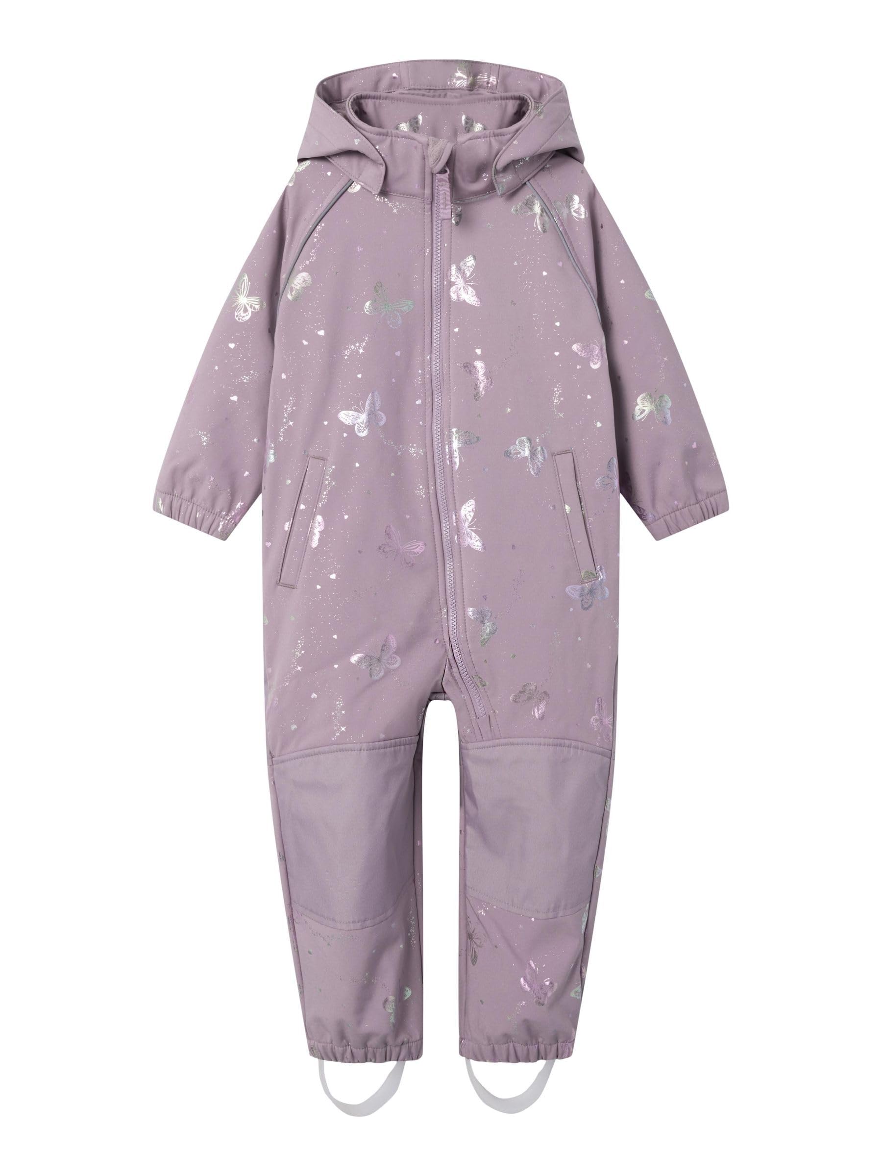 NAME IT Dziewczęca Nmfalfa08 Softshell Suit Foil 1Fo Noos, dziki bez, 92