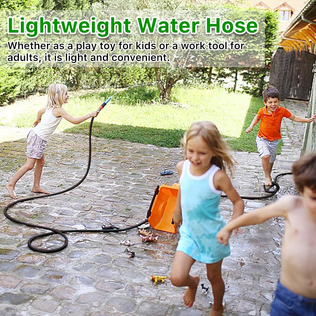 75FT Garden Hose, Lightweight Water Hose, 3/4" Connectors Lawn Hose for Outdoor, Outside Hose for Yard Backyard, Collapsible & Car Wash Watering