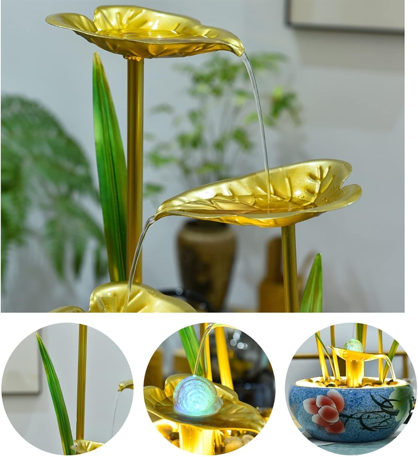 House Decorative Items Tabletop Water Fountain Wrought Iron Creative Tabletop Waterfall Decorative Fountain - Small Water Landscape Lucky Ornaments Tabletop Waterfall Fountain