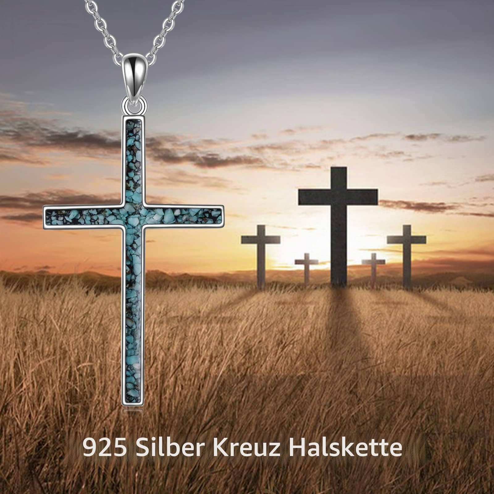 YFN Keltisches Kreuz Halskette Sterling Silber Keltische Knoten Anhänger Abalone Shell Kreuz Schmuck Geschenke für Damen Herren