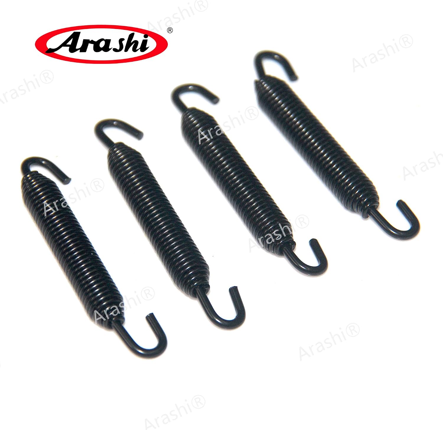 Arashi 78mm 3.07" Universal Motorcycle Muffler Springs Exhaust Kit Stainless Steel Black Pack of 4