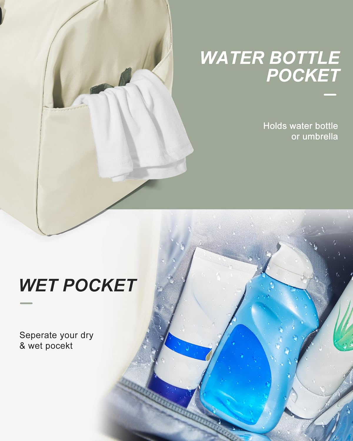 Gym Bag Womens,Travel Duffel Carry on Bag Sport Tote Bag Weekend Overnight Bag - Image 5