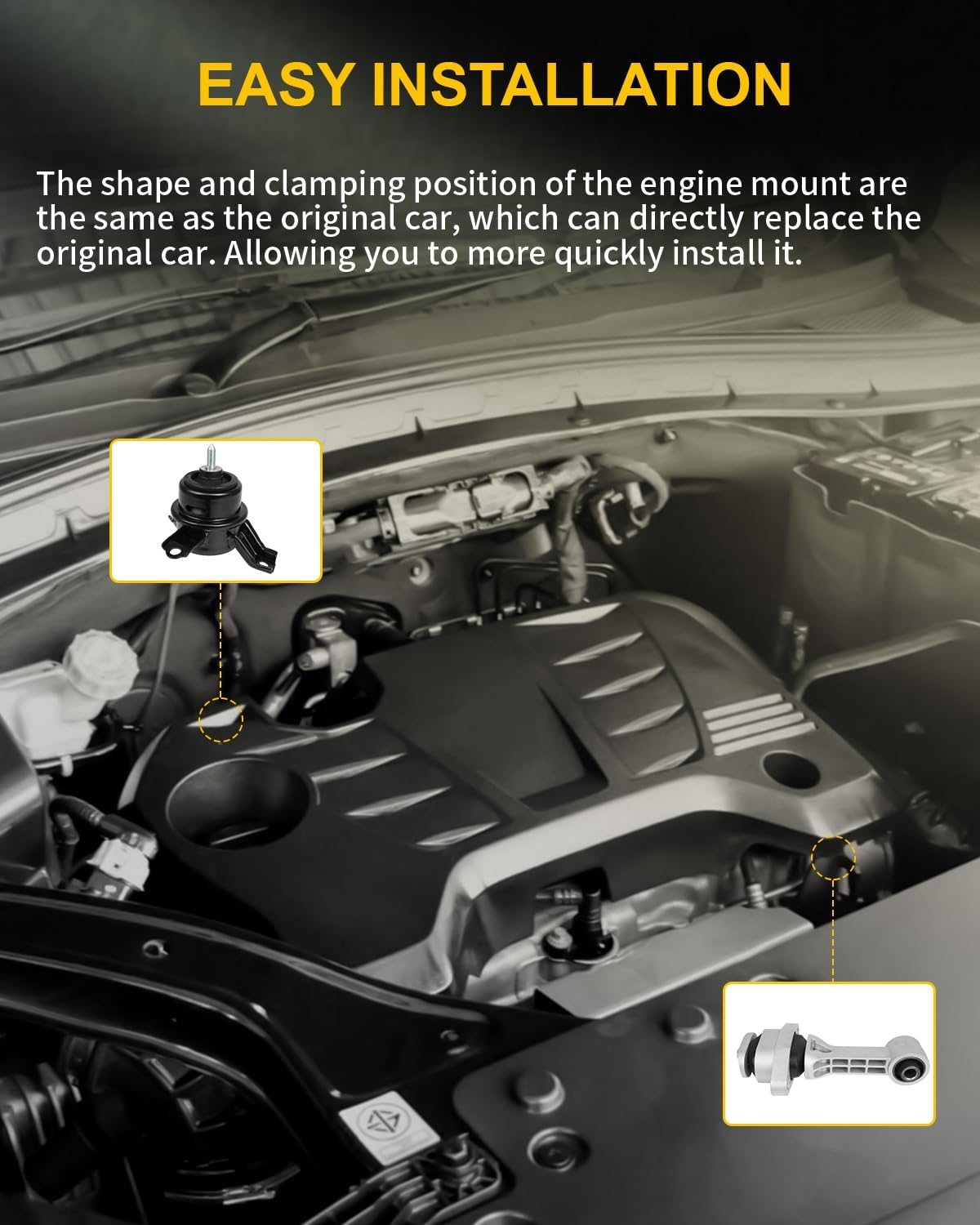 OCPTY Engine Motor Mount and Transmission Mount Set Compatible for Kia Soul 2010-2011 L4 1.6L, Manual Transmission # A7190, A71020, A71008 (3PCS)