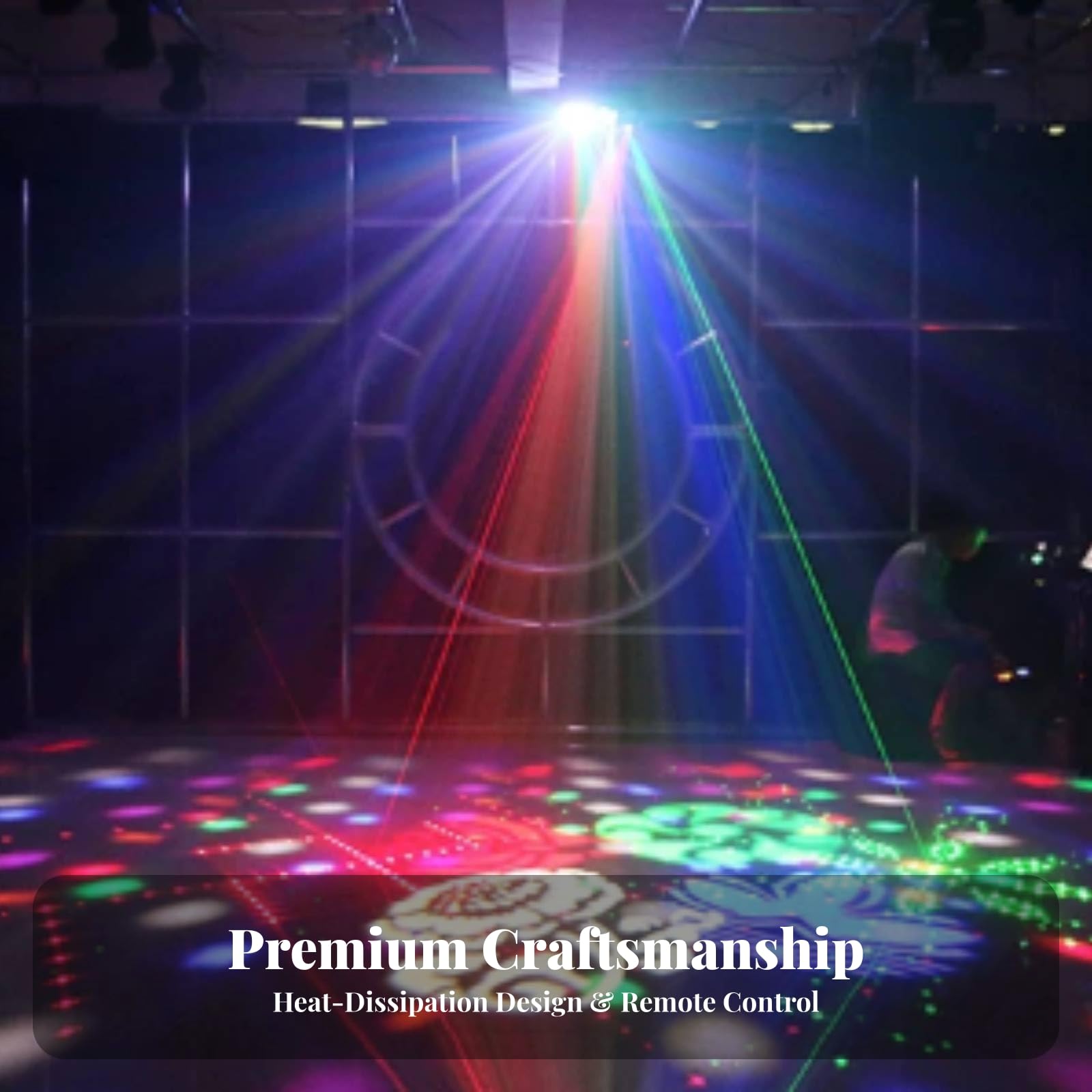 Sharplace Tragbar Effektscheinwerfer | Verstellbarer Bügel, Partylicht, Kompaktes Gehäuse, Beleuchtung, für Club, DJs, Veranstalter, Mit Fernbedienung