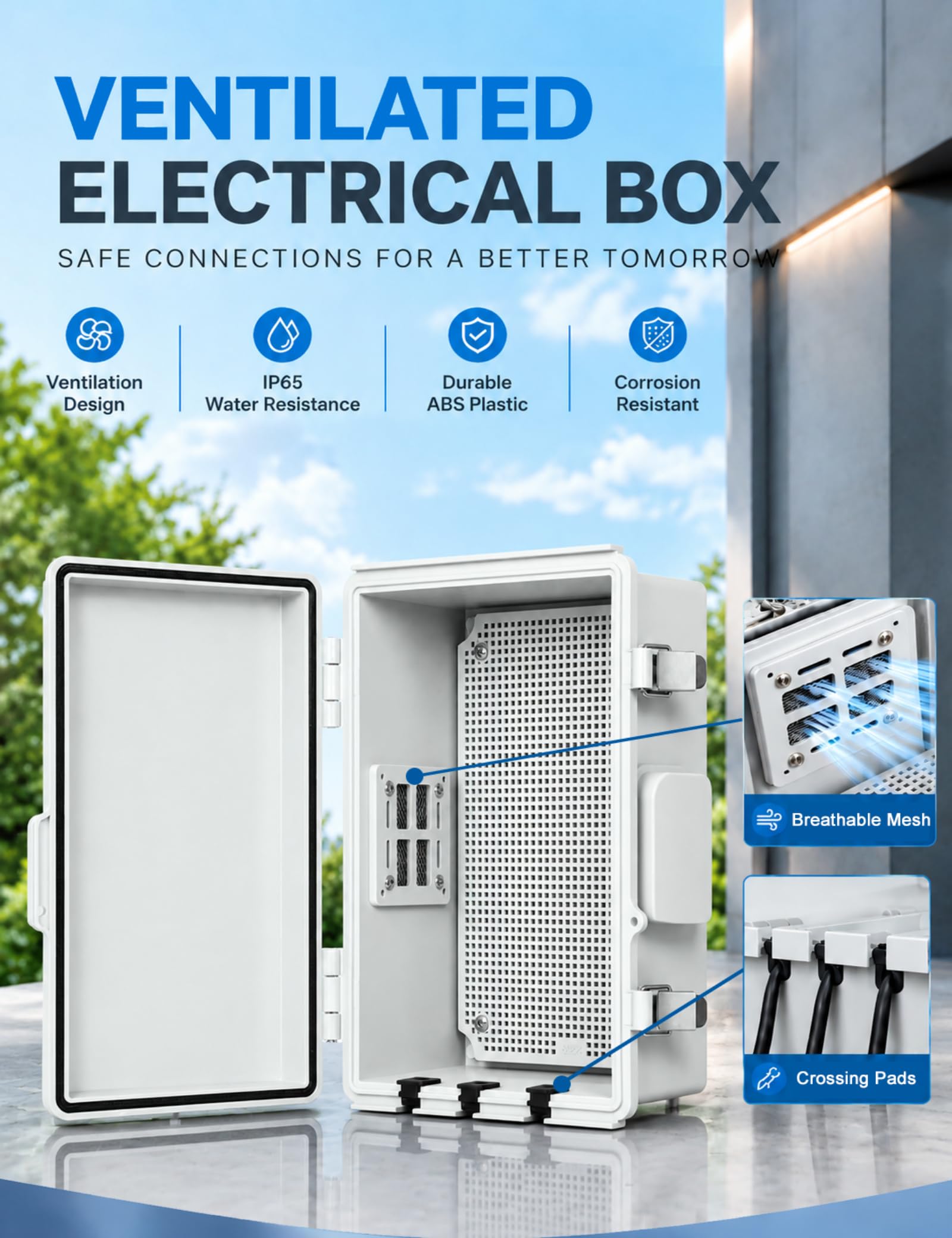 Vented Outdoor Electrical Box - Waterproof & Durable -2