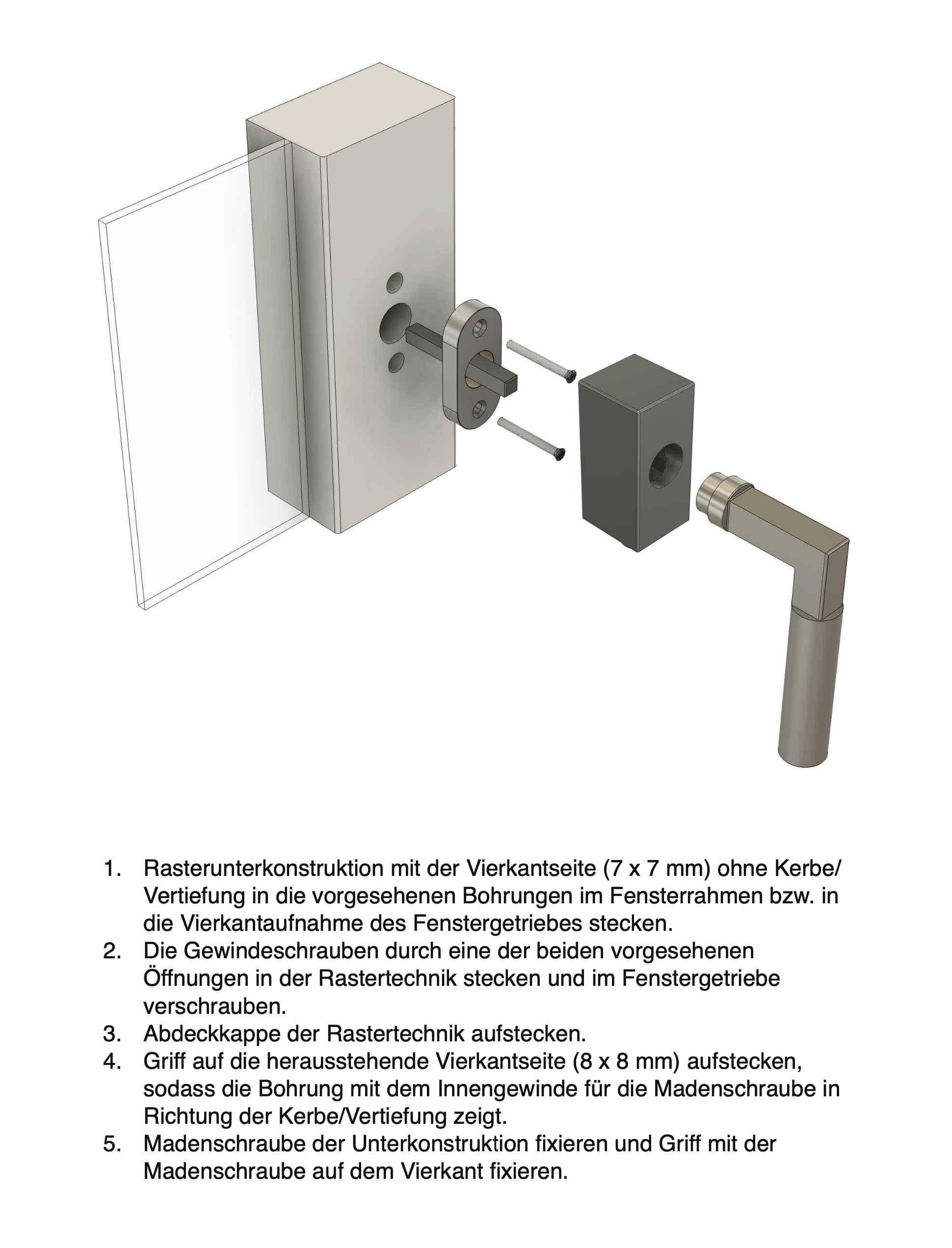 Beschläge Hamburg | Abschließbarer Fenstergriffe Fensterbeschlag | GRO Prime DK 20-44ZAMAK ABS | Moderne Dreh-Kipp Fensterklinke mit 90° Raster | Fenstergarnitur Fensterhebel in Chrom poliert