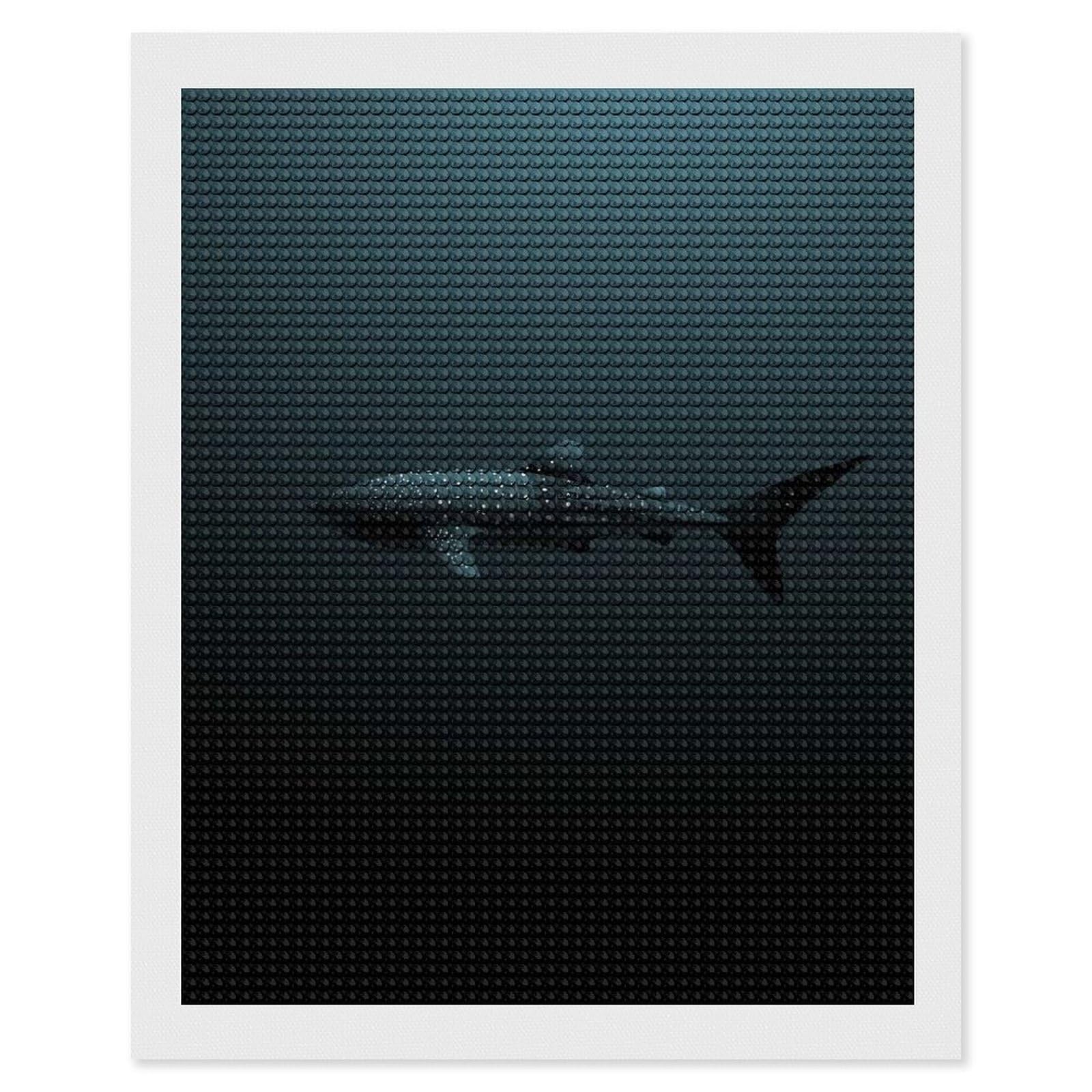 Junmoney Whale Shark Maldives Diamond Art Kit 16"x20", Modern Decor, for Adults, Printed Canvas, Holiday Gift Idea, Fun Craft Experience