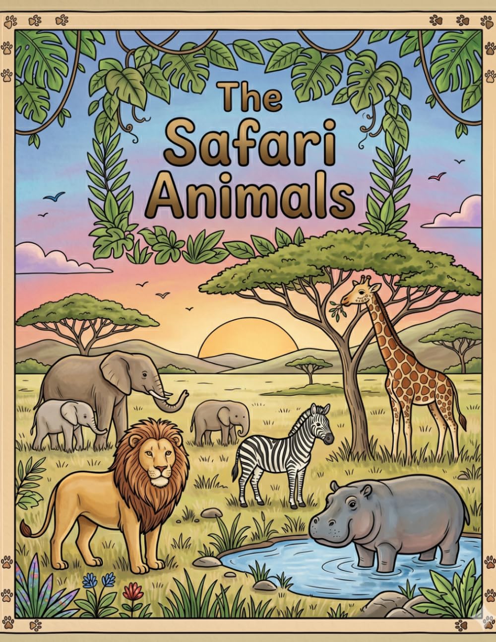 The Safari Animals: Coloring Book