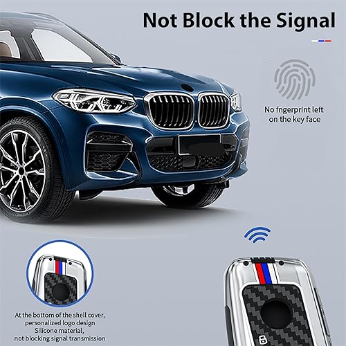 Miniatura 6 de OLLEN Funda para llavero de aleación de zinc pesada, compatible con BMW 2023 2024 serie 57 740i 760i X1 X5 X6 X7 XM IX IX IX3 I5 I7, etc.,