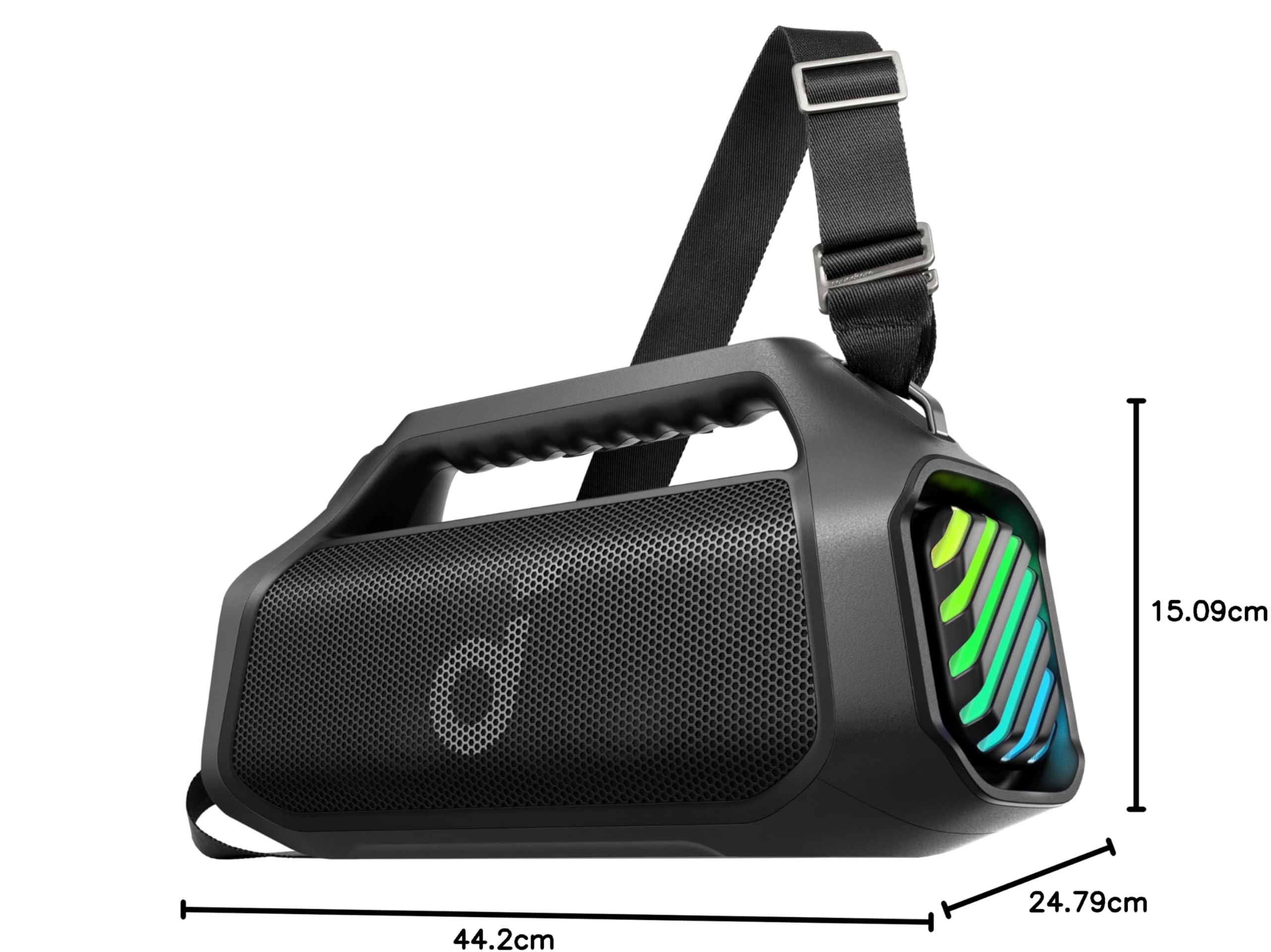 soundcore Boom 2 Pro Outdoor-Lautsprecher, 140 W, 2+2 Kanäle, BassUp 2.0, 20 h, Schnellladung, IP68 Staub- und wasserdicht, RGB-Lichter, USB-C, Powerbank, BT 5.3, tragbarer Bluetooth-Lautsprecher
