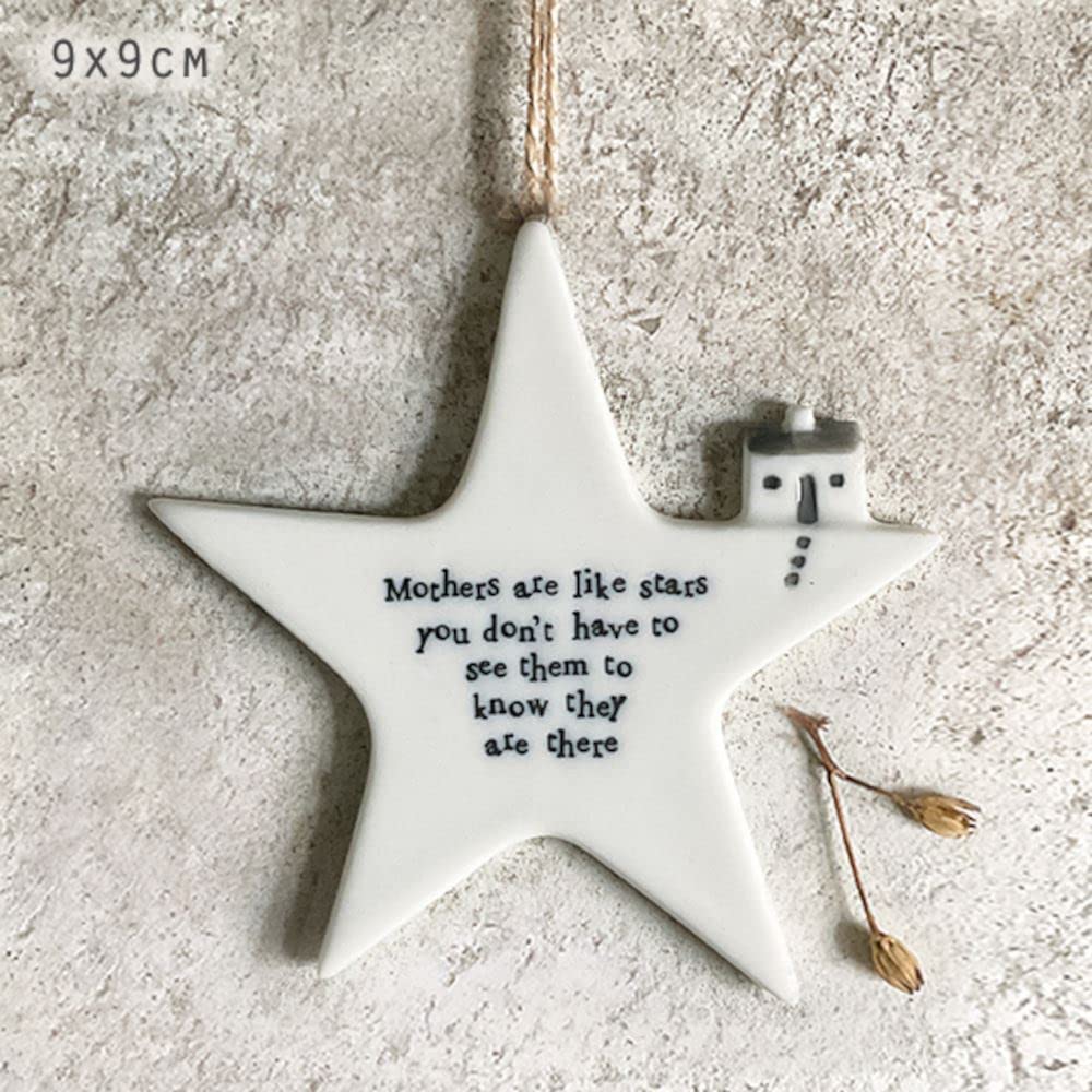 East of India Porcelain Hanging Star - Mothers Like Stars