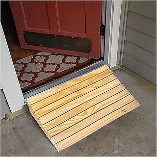 ZXXL Wooden Entry Ramps for Home, Non-Slip Doorway Wheelchair Ramps for Elderly, Indoor Outdoor Door Threshold Ramp (Size : 30.8Ã—30Ã—8cm)