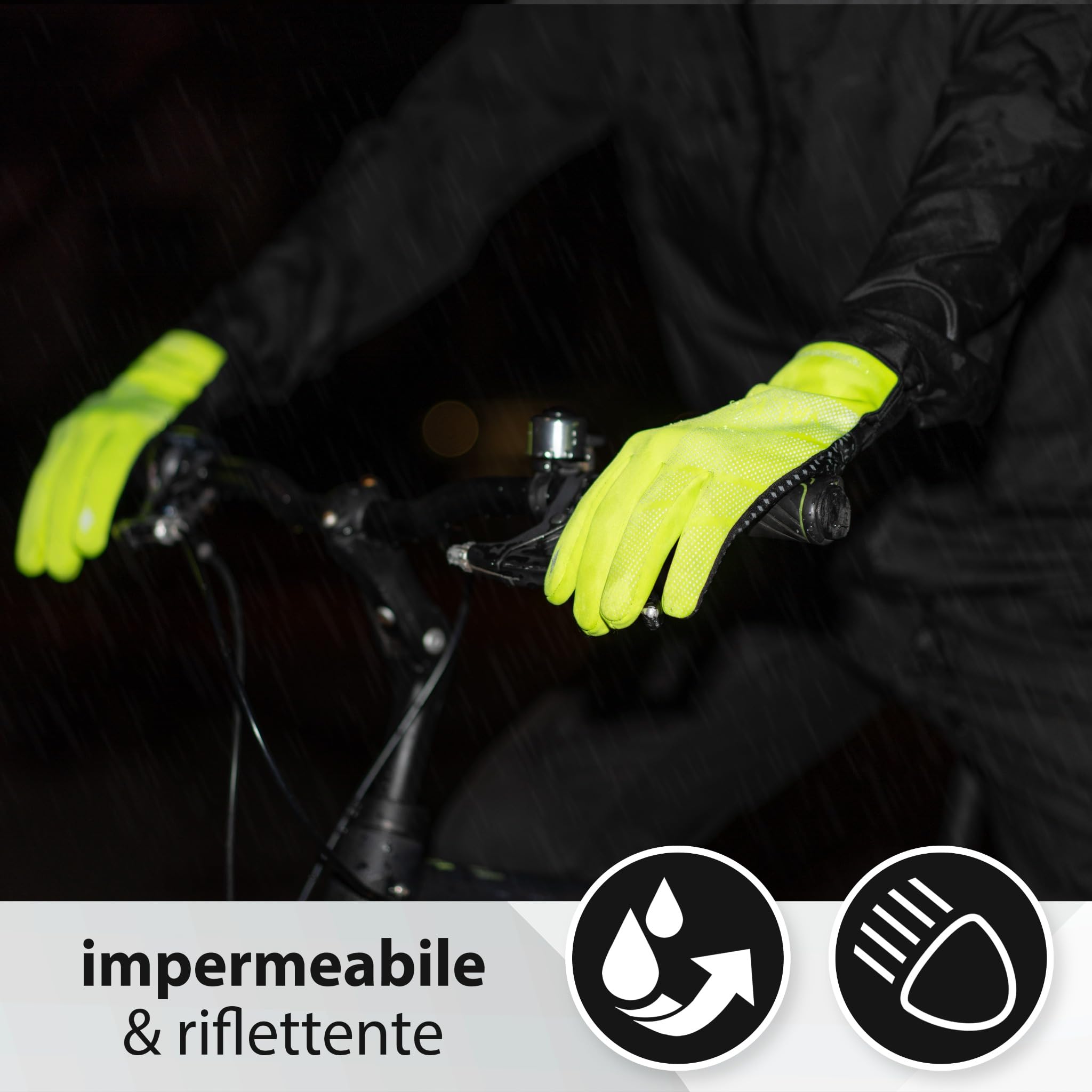Valkental® Guanti da ciclismo impermeabili con isolamento 3M | Imbottiti e aderenti | Guanti invernali e per mezze stagioni [uomo & donna] con funzione touchscreen