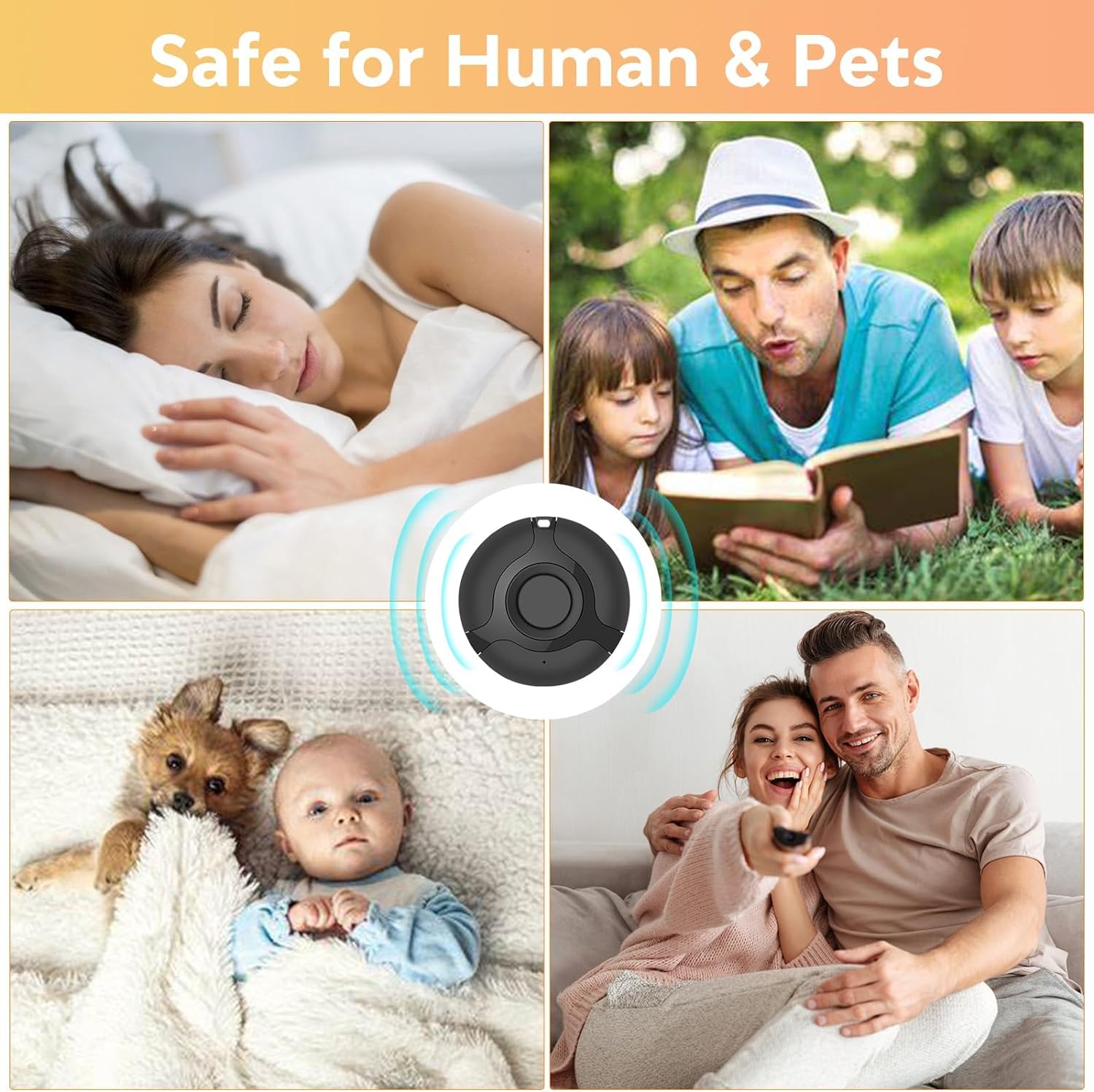 COMBLU - Repelente ultrasónico, portátil al aire libre, USB, electrónico, ultrasónico, repellante y silencioso, diseño de succión para el hogar y el patio de pest control