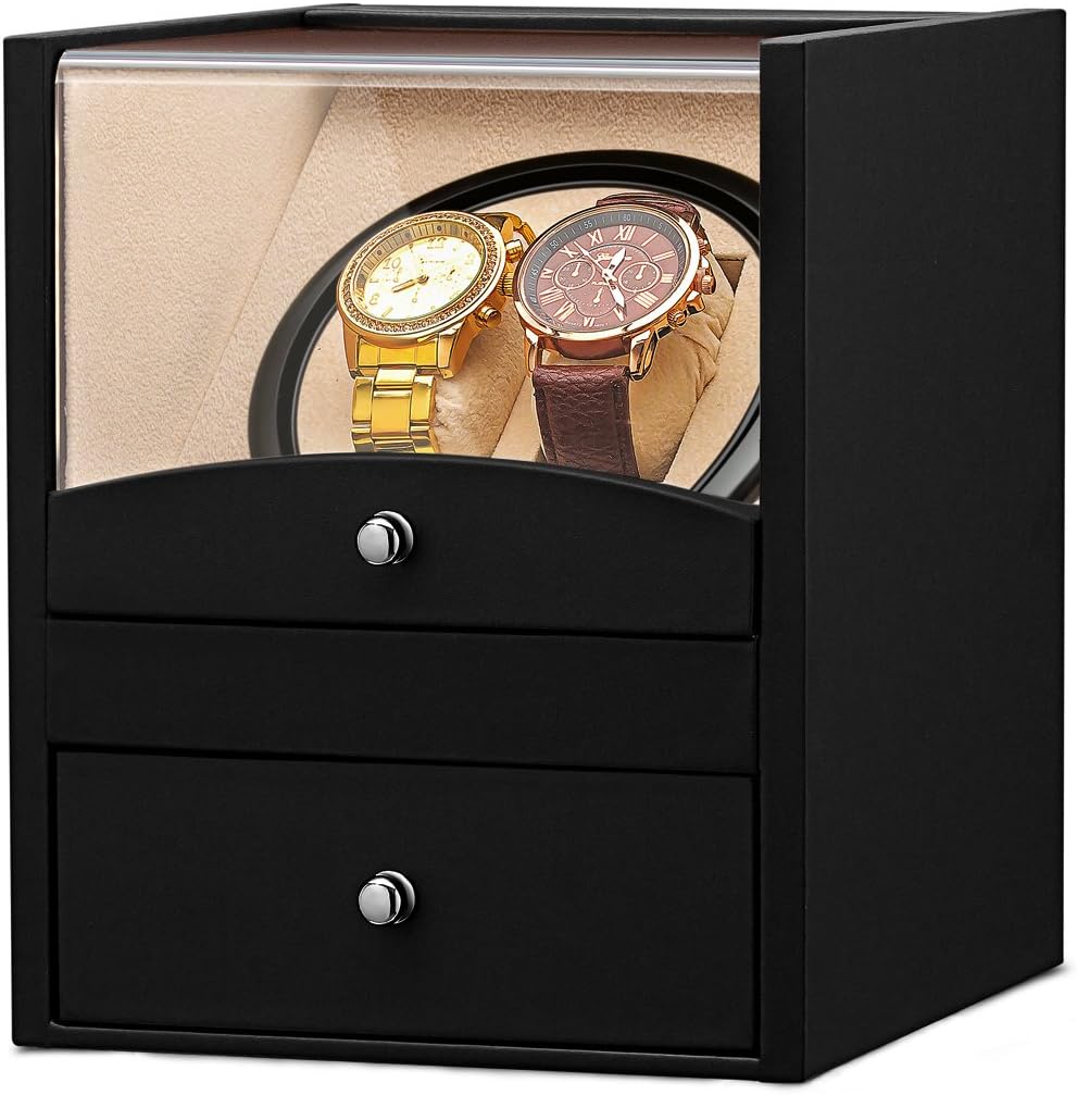 Automatic Double Watch Winder with 2 Storages