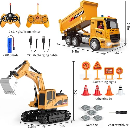 Miniatura 28 de Excavadora de construcción – Camión excavador de ingeniería de juguete, auto hidráulico recargable con control remoto para niños de 6, 7, 8, 9 años