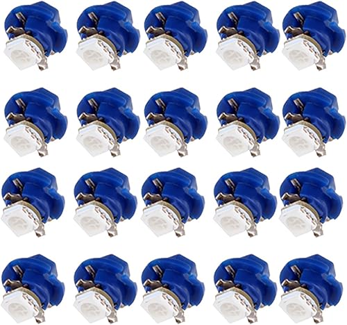 cciyu Paquete de 20 lámparas LED T5 B8.4D 5050 1SMD para automóvil, luces indicadoras laterales para tablero (azul)