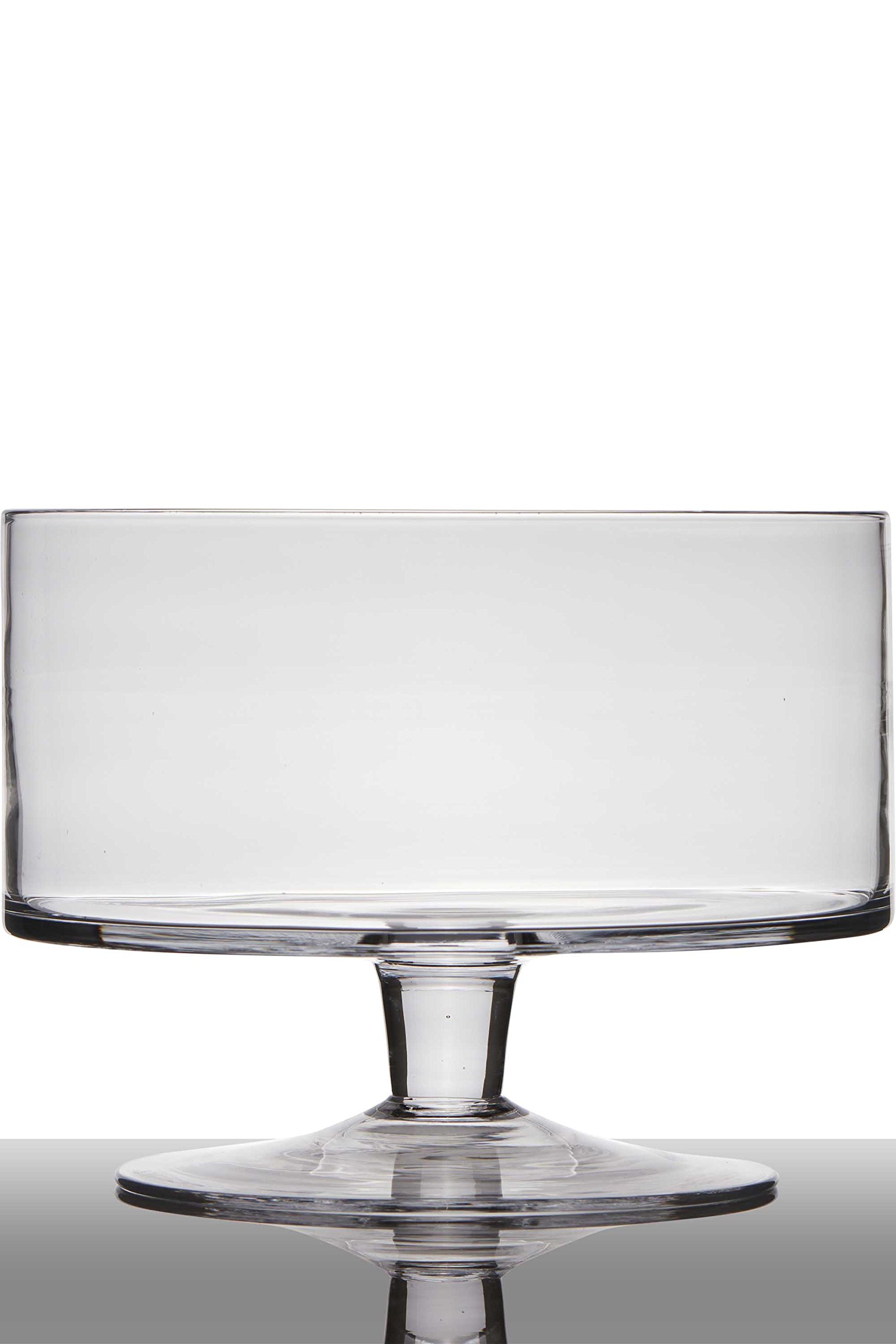 Inna-Glas Transparent Serving Dish Corie On Pedestal, Cylinder/Round, Clear, 7"/18Cm, Ø 9 / 24Cm - Serving Bowl/Dessert Bowl