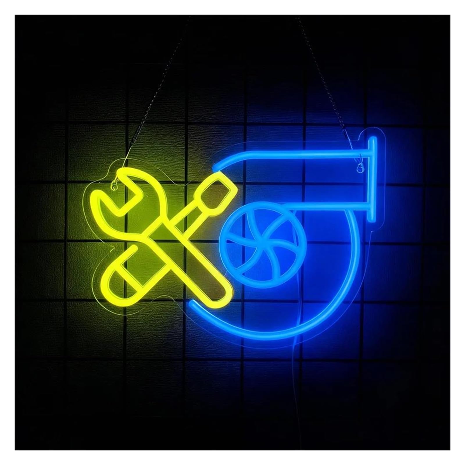 XENITE Hanging Art Neon Signs Check Engine Neon Sign Dimmable Wall Decor of Man Cave, Auto Repair Shop and Garage 33.5x24.8cm