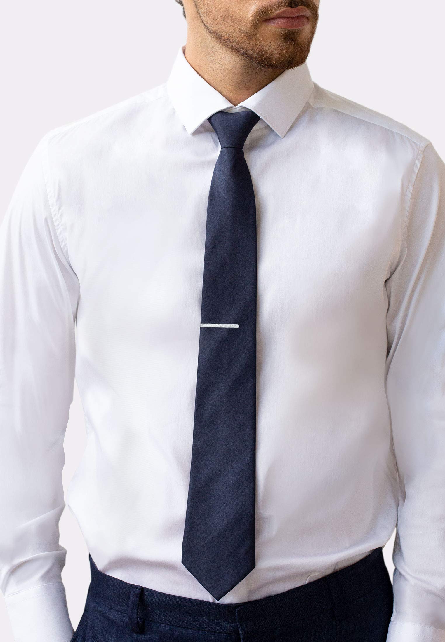 Kuzzoi Manschettenknöpfe Coin Design & Krawattennadel für Herren im gehämmerten Look, Herren Accessoire Set aus 925 Sterling Silber, Stilvolles Männer Geschenk für Hochzeit und Geburtstag