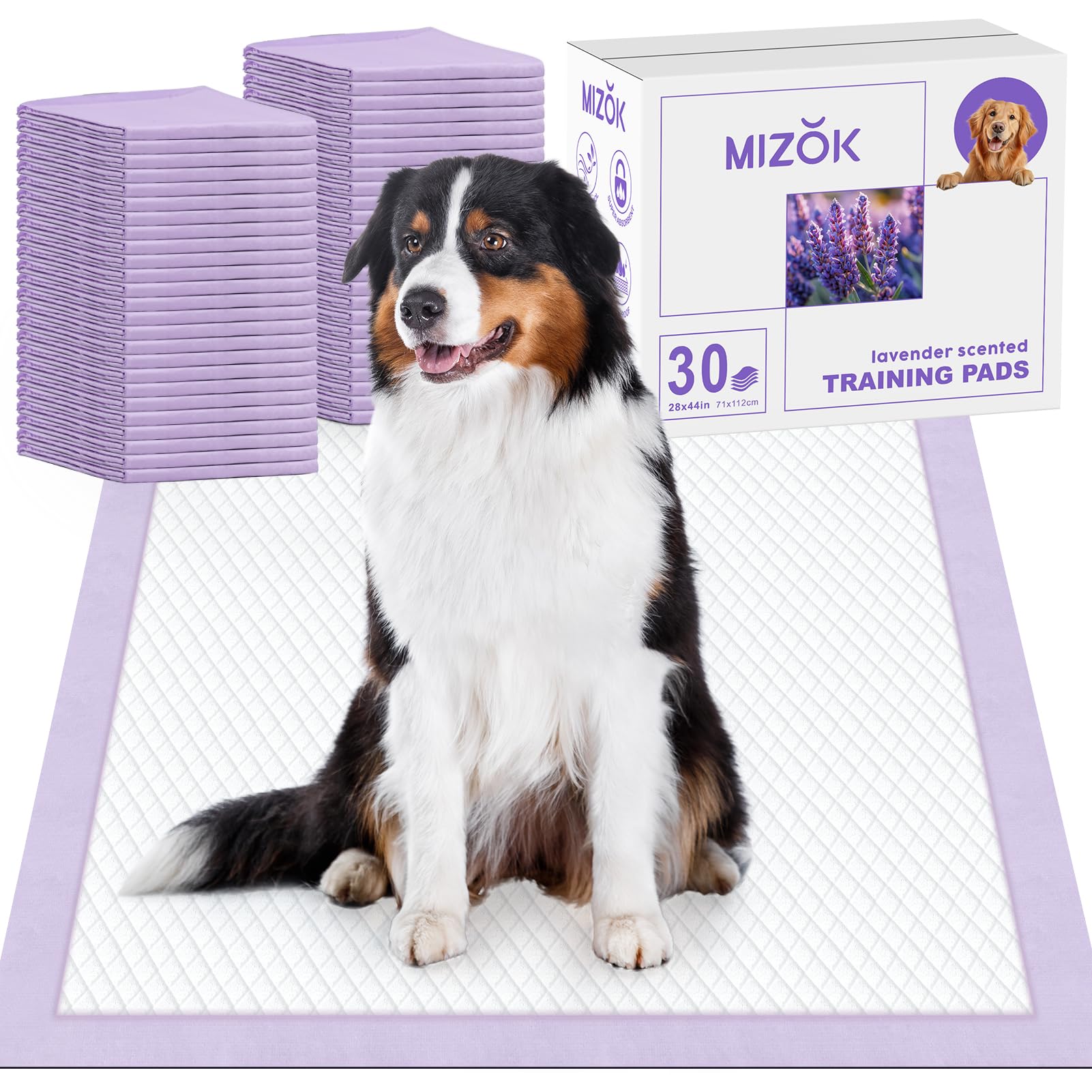 MIZOK 28x44in Lavender Scented Dog Pads, 30 Counts (B0CCJ1HFT7) Amazon Price History, Amazon Price Tracker