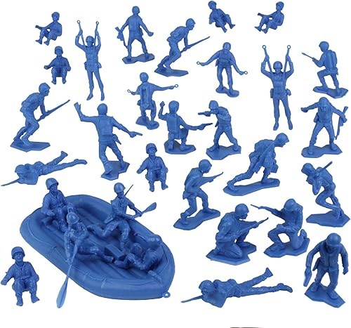 Miniatura 4 de BMC Marx Plastic Army Men US Soldiers - 31 figuras azules de la Segunda Guerra Mundial - Fabricado en Estados Unidos