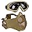 AOUTACC Airsoft Protective Gear Set, Half Face Mesh Mask with Ear Protection and Tactical Goggles for Adult Men Women BBS Paintball Shooting CS Survival Games Cosplay (TAN)
