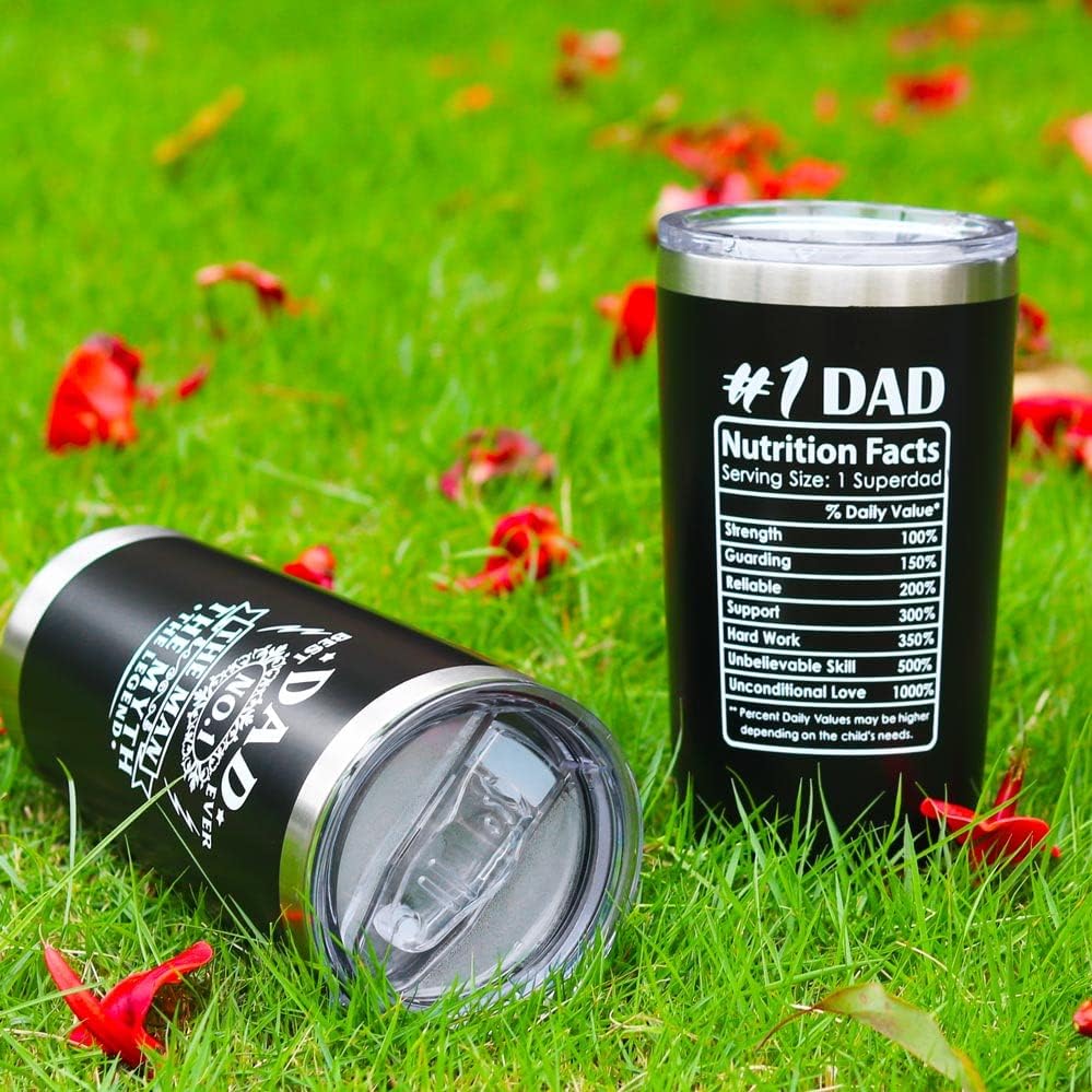 Breezy Valley Gifts for Dad Tumbler, Dads Gifts from Kids Daughter Son - Best Dad Ever Gift, Birthday Gift for Father, #1 Dad Cup Tumbler, 20oz - Image 2