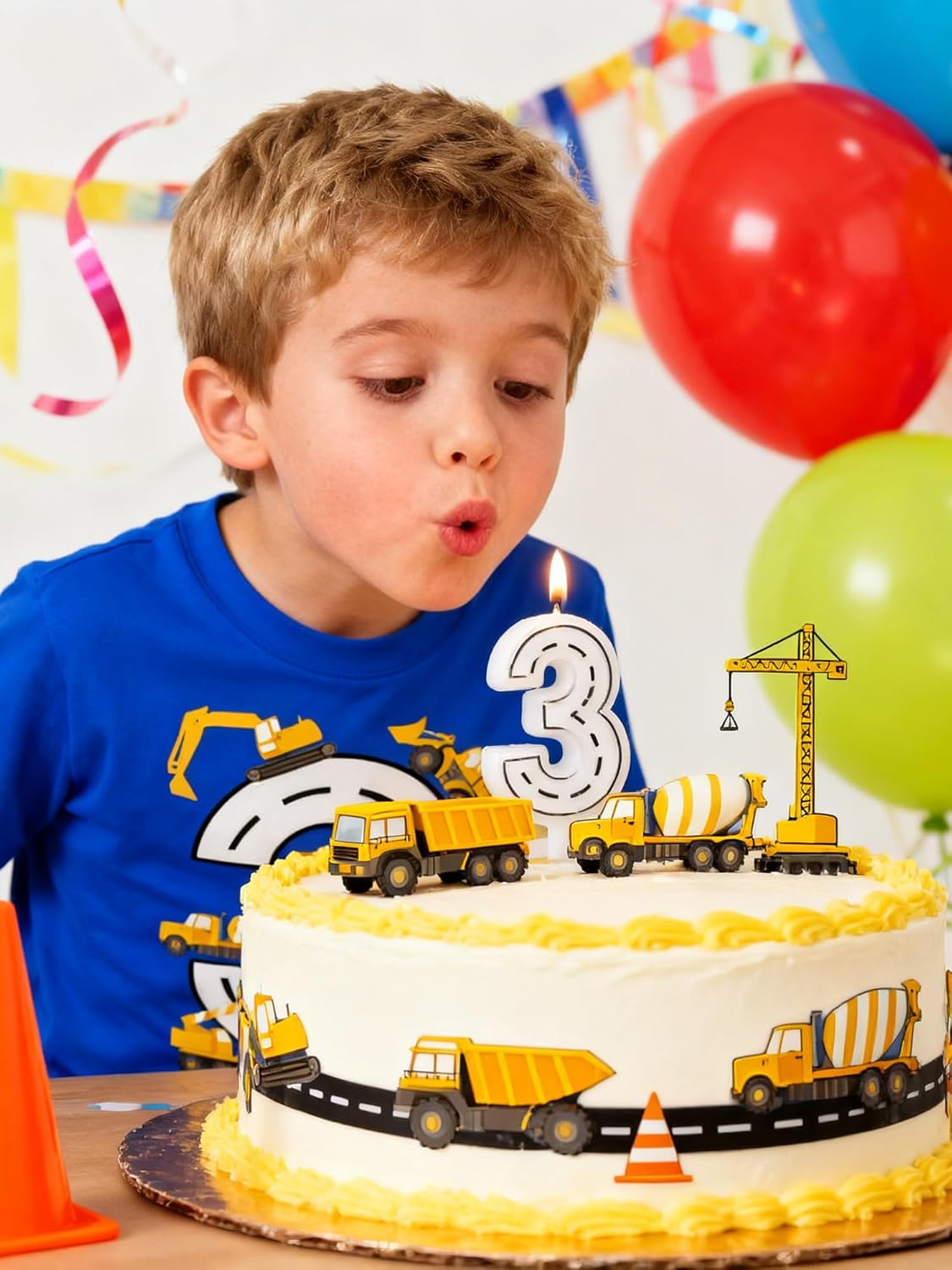 Boy 2-4 Year Birthday Shirt Cotton Construction Theme Party Short Sleeve T Shirts Excavator Top Tees - Image 5