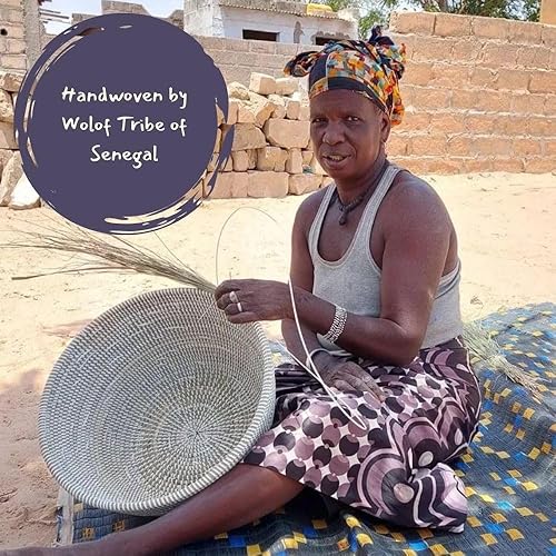 Miniatura 2 de Senegalo Cesta de césped con remolinos de arco iris blanco jumbo