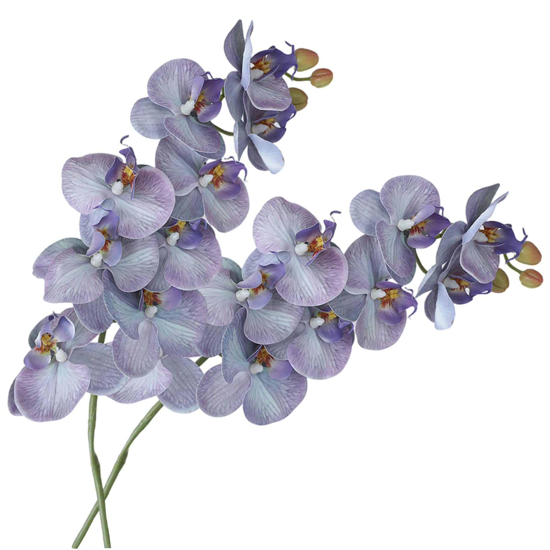 Fleurs artificielles d'orchidées violettes de 38 pouces avec tiges flexibles