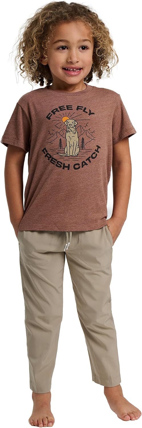 Free Fly Toddler Fresh Catch Tee - Ultra-Soft Tri-Blend Jersey T-Shirt with Classic Crew Neck, Tagless Comfort