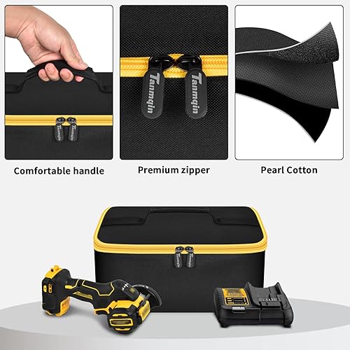 Miniatura 9 de Bolsa compatible con la herramienta de corte DEWALT 20V MAX 3 en 1 sin escobillas (DCS438B), estuche de almacenamiento organizador para cargador,