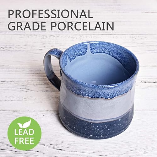 Miniatura 3 de Bosmarlin Taza de café grande de cerámica, taza de té grande para oficina y hogar, 21 onzas, apta para lavavajillas y microondas, 1 unidad