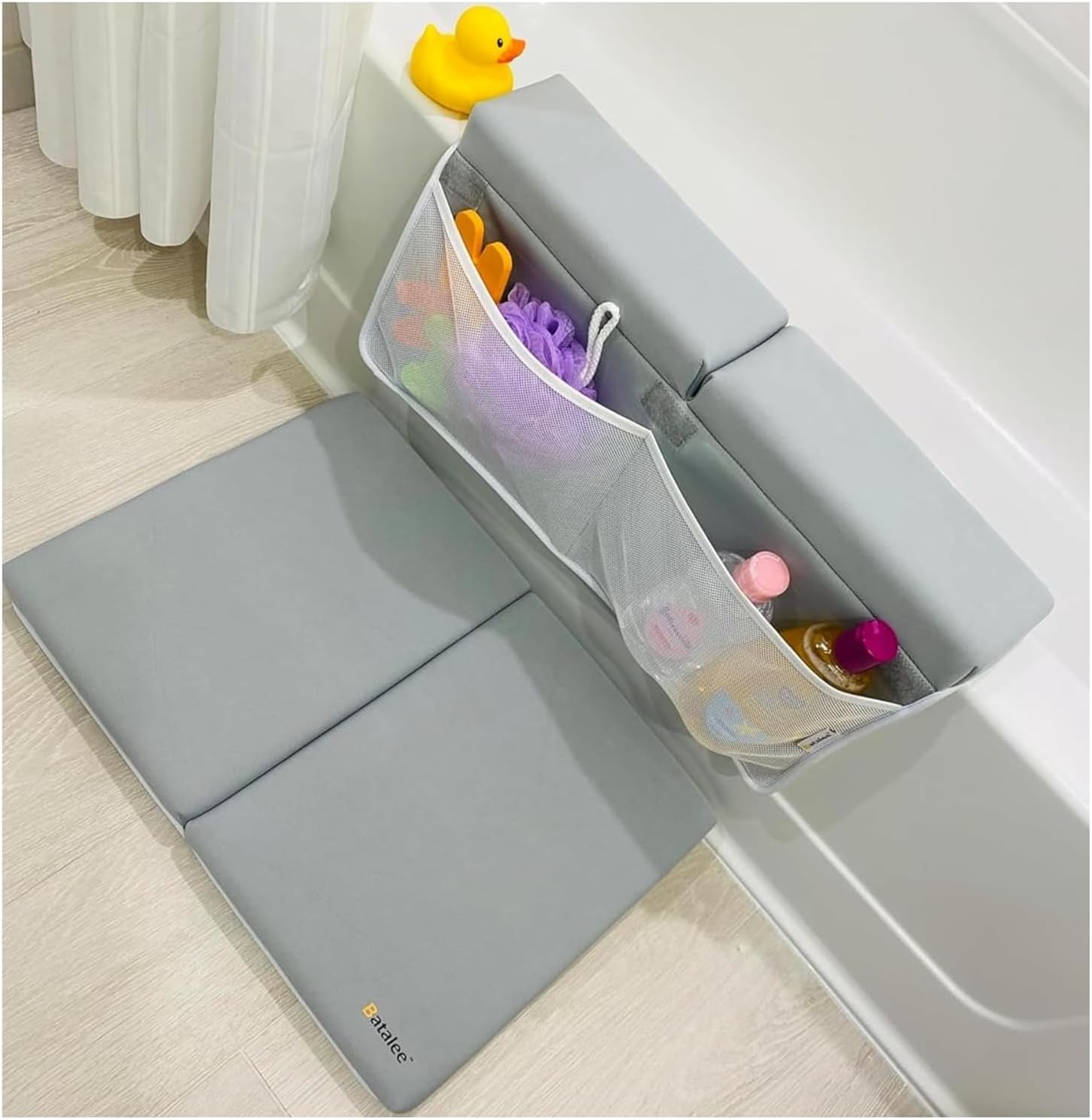 Bath Kneeler, Baby Bath Kneeler and Elbow Rest Pad Set, Kneeling Pad for Bathing Baby, Knee Pads for Bathing Babies (Gray, X-Large (22 Inches × 15 Inches))