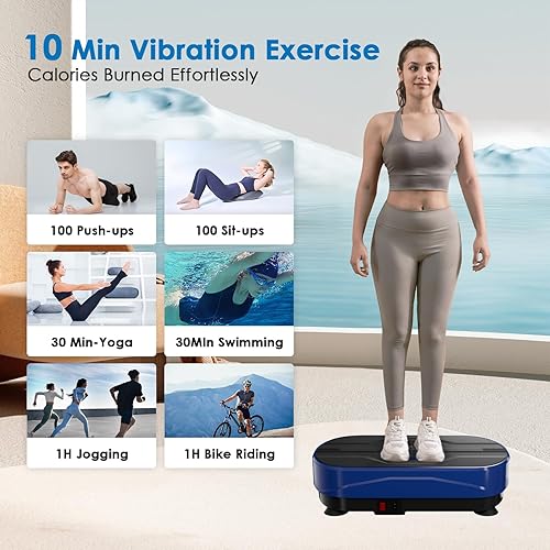 Vista 28 de Máquina de ejercicios con placa de vibración, plataforma de vibración de entrenamiento de cuerpo entero, máquina de drenaje linfático para pérdida