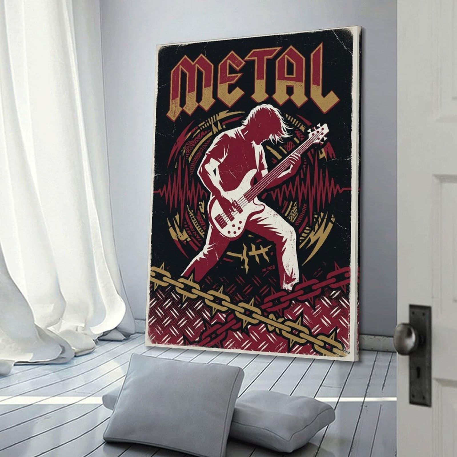 OKNGB Poster decorativo da parete su tela, motivo: chitarrista hard rock rock classico, Heavy Metal, stampa moderna, per camera da letto, 40 x 60 cm