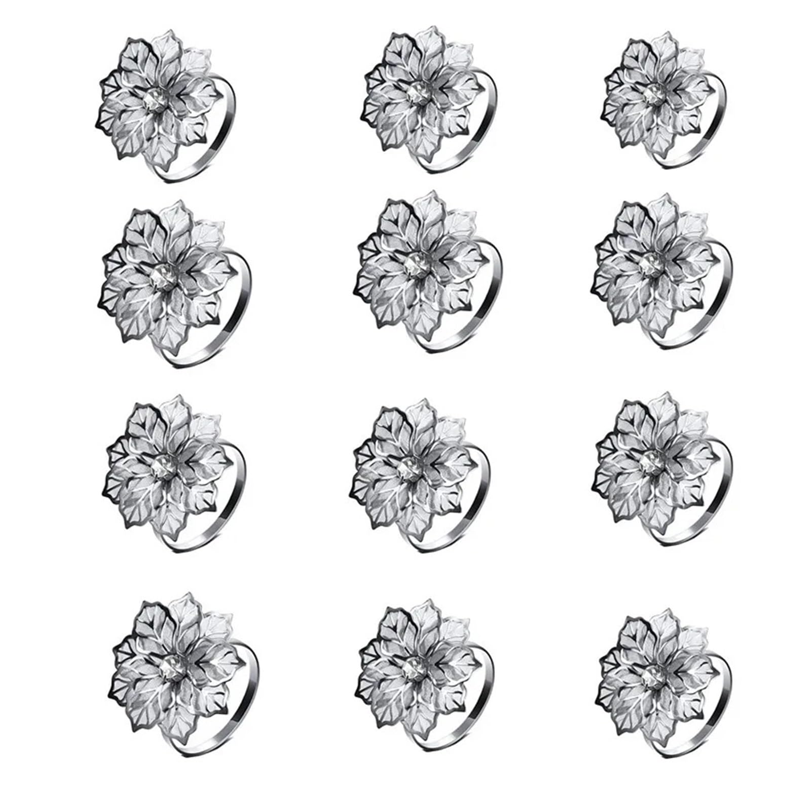 12 piezas anillos for servilletas de boda con patrón posterior