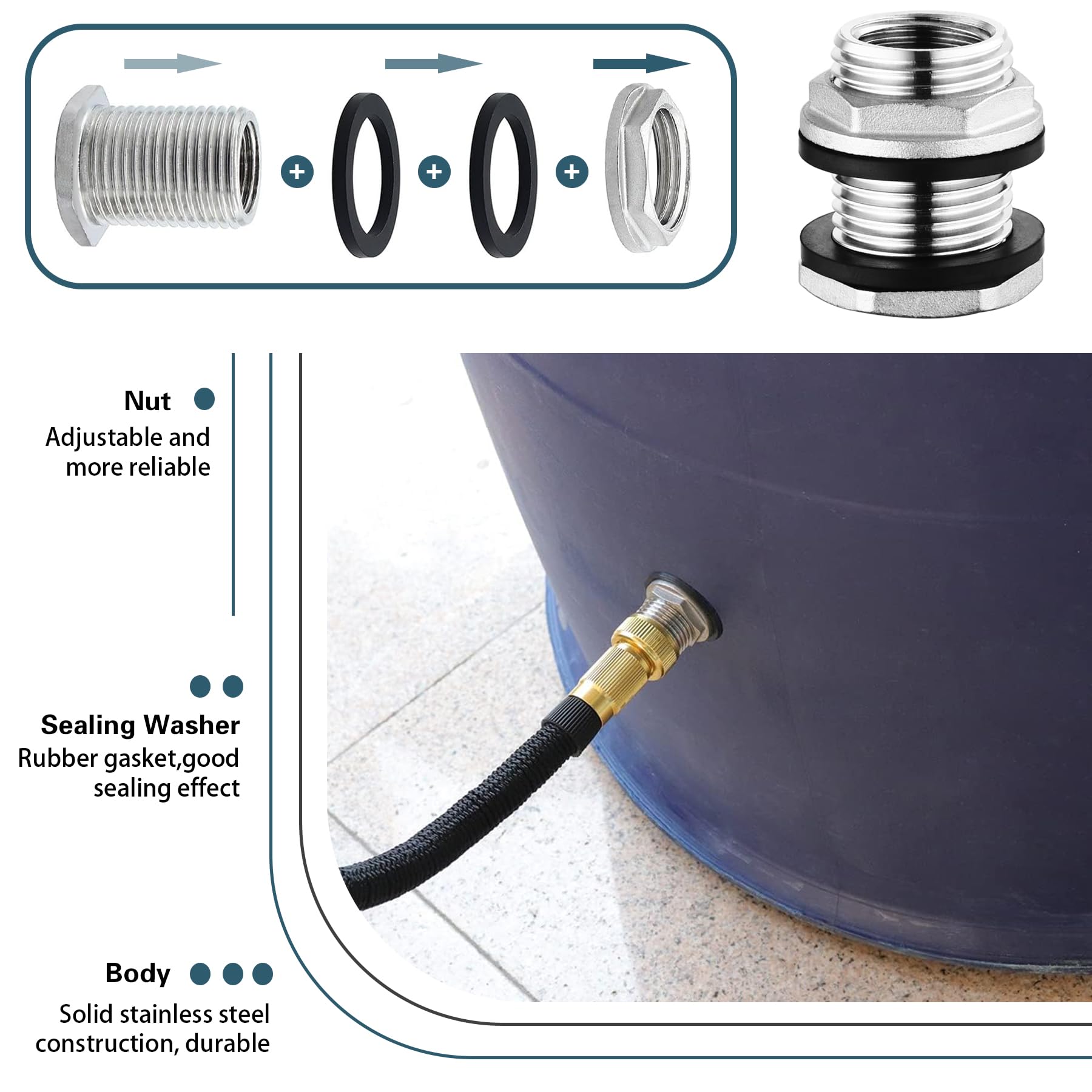 Ho Bulkhead Stainless Steel Rod 304 Stainless Steel Bulkhead Lock Pipe