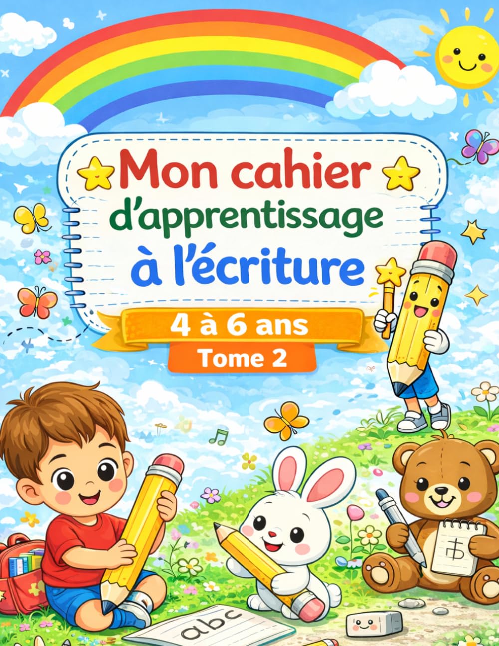 Mon Cahier d’Écriture 4-6 ans : Premières Lettres, mots et phrases – Activités ludiques pour la rentrée au CP (Tome 2)