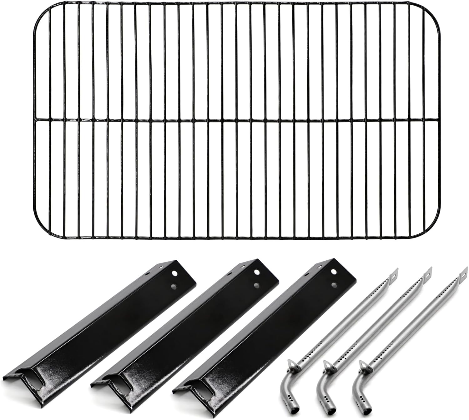 Adviace Replacement Grill Parts for Expert Grill XG10-101-002-02 3 Burner Gas Grill, Heat Tents Heat Plates & Burner Tubes & Cooking Grid Grate for 3 Burner Walmart Expert Grill Model XG10-101-002-02