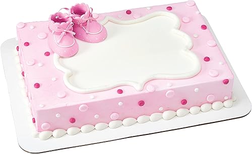 Miniatura 4 de DecoSet® - Botines de bebé rosados para decoración de pasteles, 1 pieza para decoración de pasteles, para baby shower, cumpleaños, celebración del