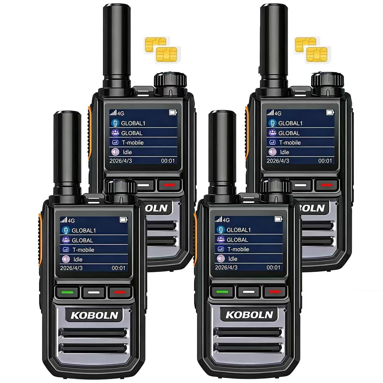 Photo 1 of KoboIn 4G LTE PoC Two-Way Radios (4-Pack)
