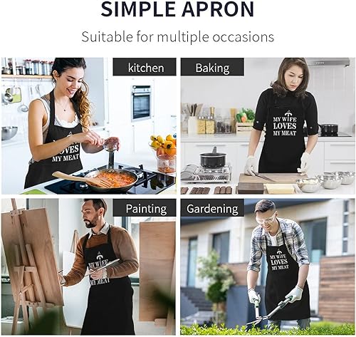 Miniatura 6 de Divertidos delantales de parrilla para hombres, regalos de broma para hombres, delantal de chef para cocinar barbacoa, parrilla, para papá, regalos