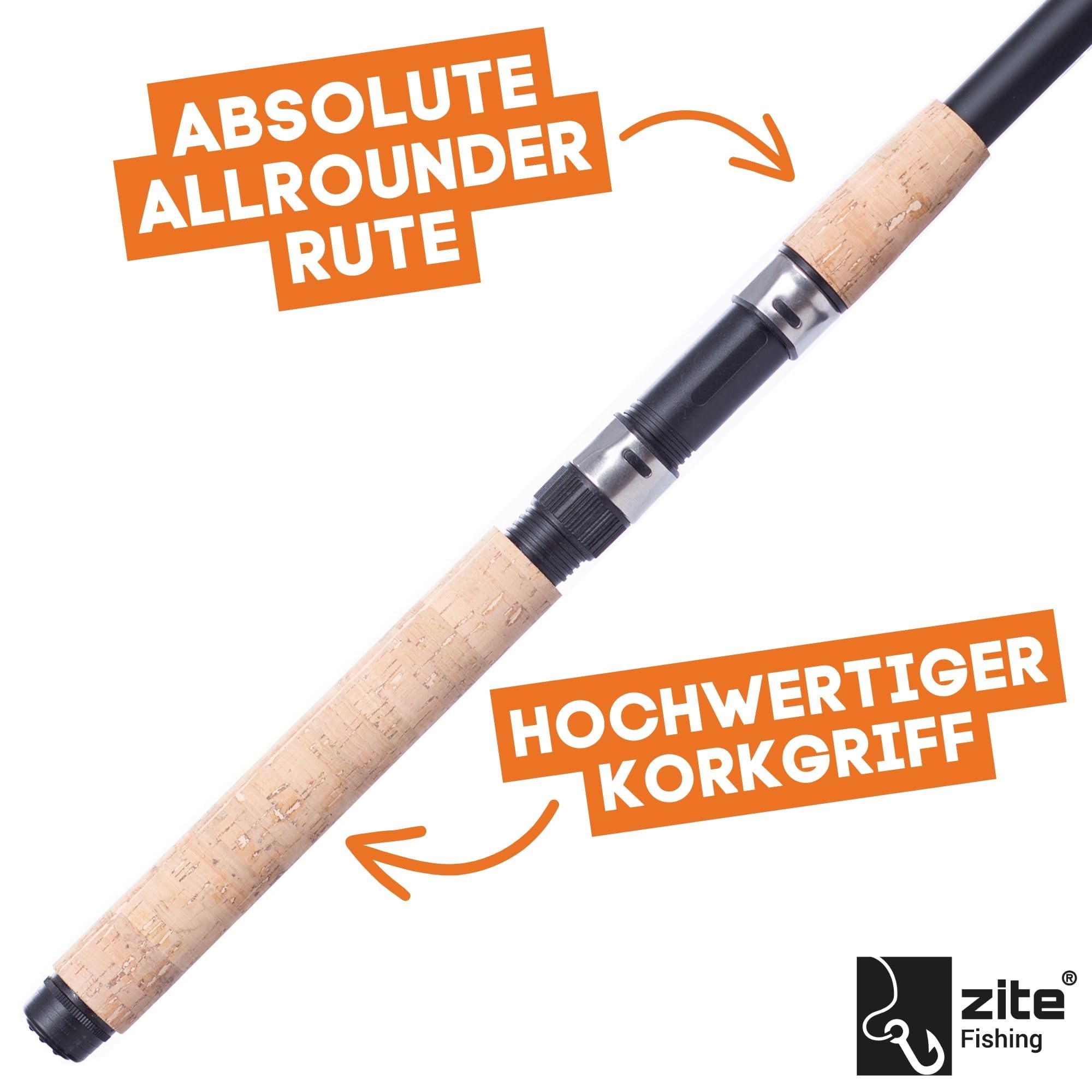 Zite Fishing Angelset Aal-Angeln | Teleskop-Rute, Rolle bespult & Mehr