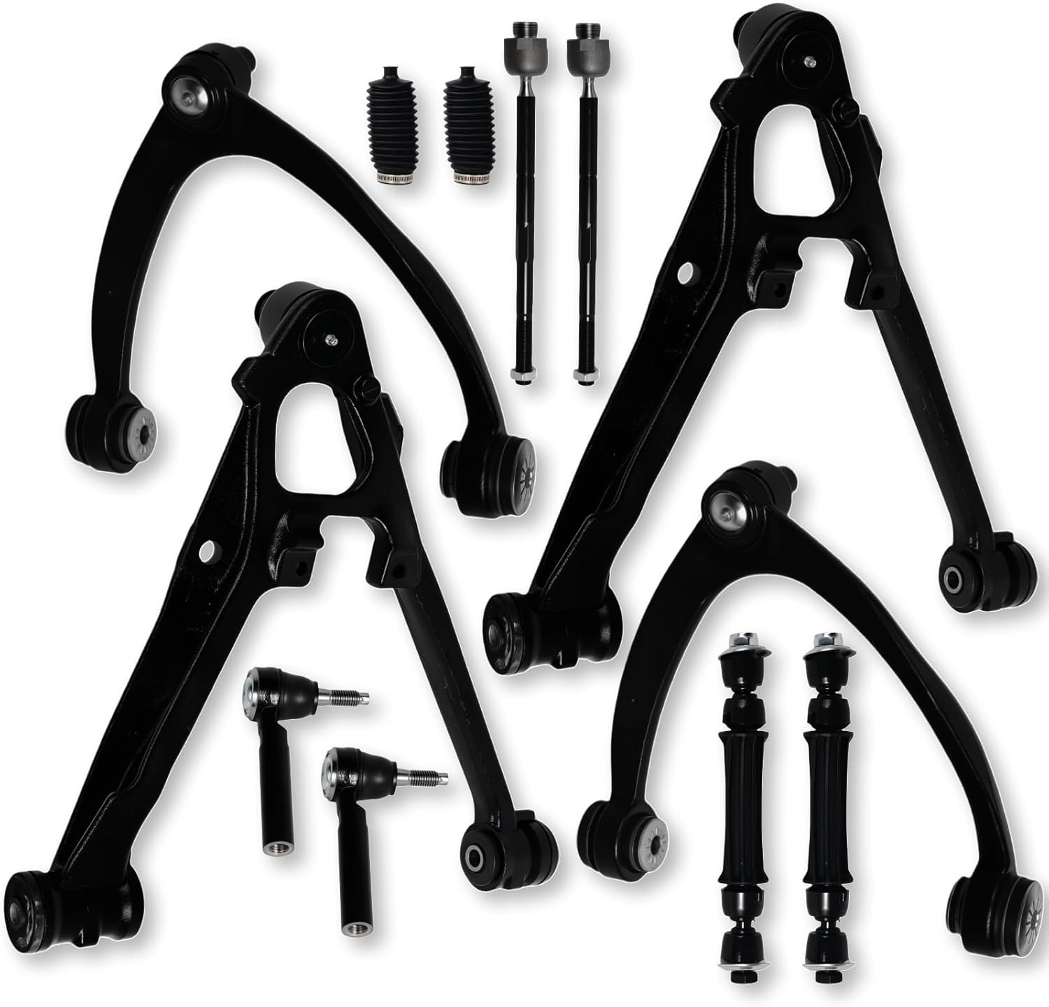 12PC Front Upper Lower Control Arm Sway Bar Link Tie Rod for Cadillac Escalade ESV/EXT, for Chevrolet SILVERADO1500 Avalanche Suburban 1500 Tahoe, for GMC Yukon XL Sierra 1500 K620888 K80669